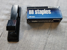 Vintage Bostitch B8 Black Desk Stapler with Partial Box of Staples