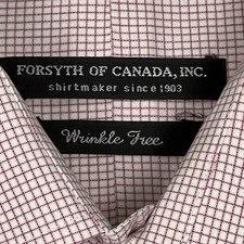 Forsyth of Canada Men's Plaid Wrinkle Free Long Sleeve Dress Shirt 17.5-35/35