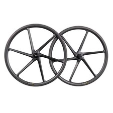700C Carbon Road/TT/Pista Bicicletta 6 Razze Ruote Cerchio Freno Clincher Set Ruote