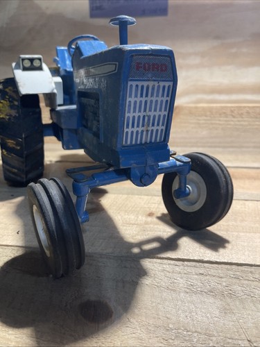 Vintage 1/8 Ertl Die-cast Ford 8000 w/frontend tractor curved fenders blue/white - Picture 2 of 18