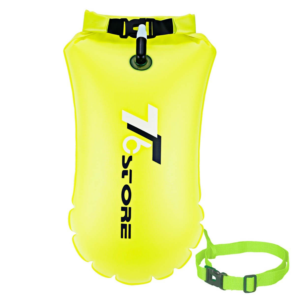 20L Inflatable Open Water Swim Buoy Air Dry Bag Safety Float Buoy Color Yellow