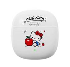 Sanrio Official Q3 Bluetooth y2k Kawaii Wireless Earbuds-White Hello Kitty Apple