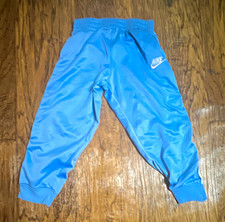 Nike Boys Blue Jogger Pants White Logo Tapered Pull On Elastic Waist Size 7