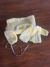 Crochet Baby Blanket, Jacket, And Bonnet