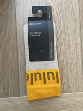 Men&rsquo;s LULULEMON Socks NWT Size Large (9.5 - 12) Daily Stride Crew Sock Terry Toe