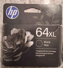 HP 64XL BLACK GENUINE INK CARTRIDGE EXP 08/27--01/28 BRAND NEW. FACTORY SEALED.