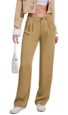 Womens High Waisted Dress Pants Business Casual Wide Leg Straight Work Office