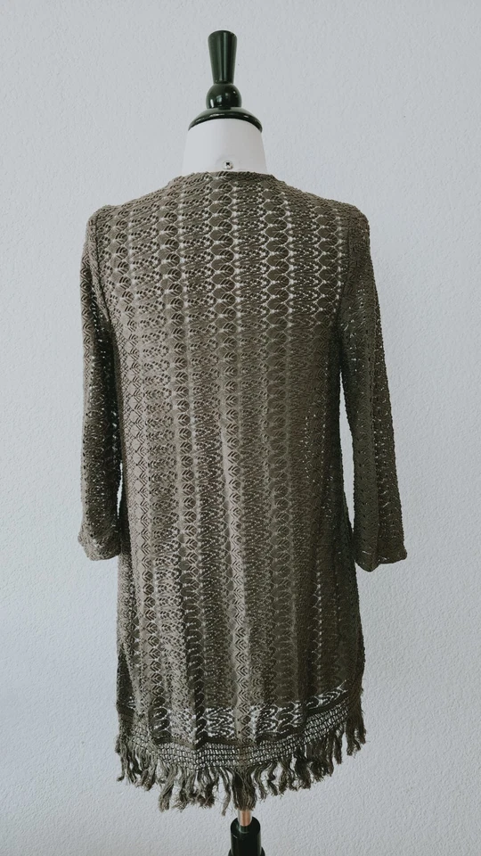 Urban Outfitters Top New Size Small Cardigan Fringe Green Cottage Coquette Core - Image 3 of 4