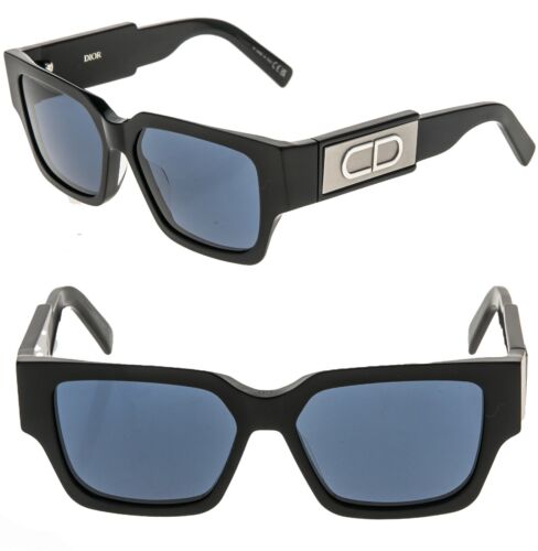 CHRISTIAN DIOR CD Logo Black Blue Men Chunky Sunglasses DM40013U CD SU DIORCD