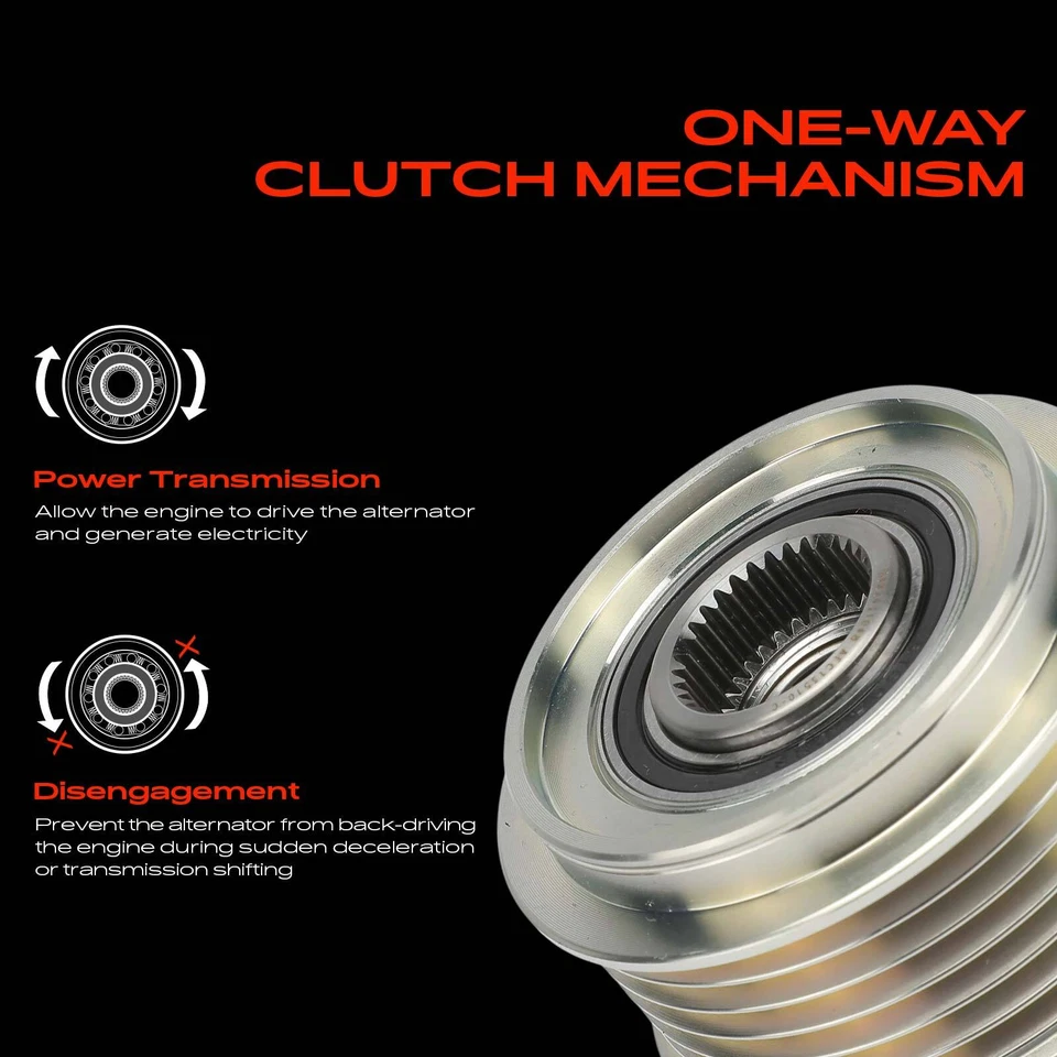 Polea embrague alternador para Hyundai Sonata Kia Optima Forte 6 ranuras en el sentido de las agujas del reloj Foto 4 de 4