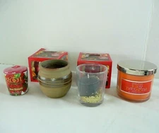 Random Scented Candle Lot of 6 Jars & Votives White Barn Lumin Essence Root