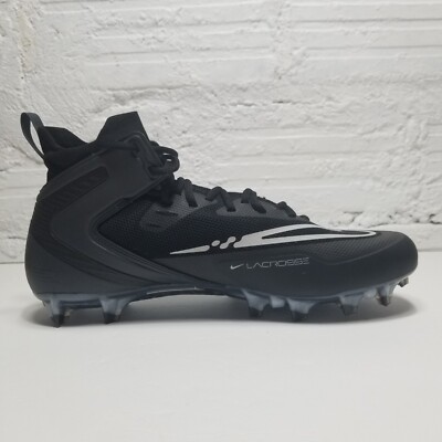 Nike Alpha Huarache 8 Elite LAX Black Grey Lacrosse Cleats  display picture 1