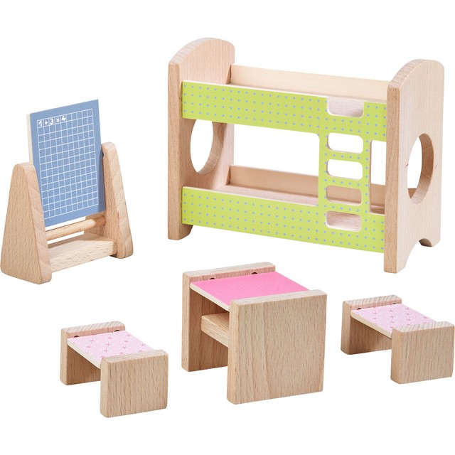HABA Little Friends Kid's Room Dollhouse Furniture for 4" Bendy Dolls