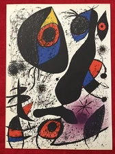 Miro Joan Miró, Original Lithograph,1972  Printed By Arte Paris 10X13.3/4”