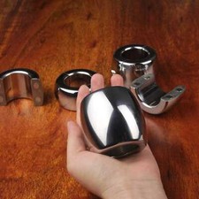 Male Magnetic Stainless Steel Penis Ring Ball Stretcher Ball Weight Cock Ring SM
