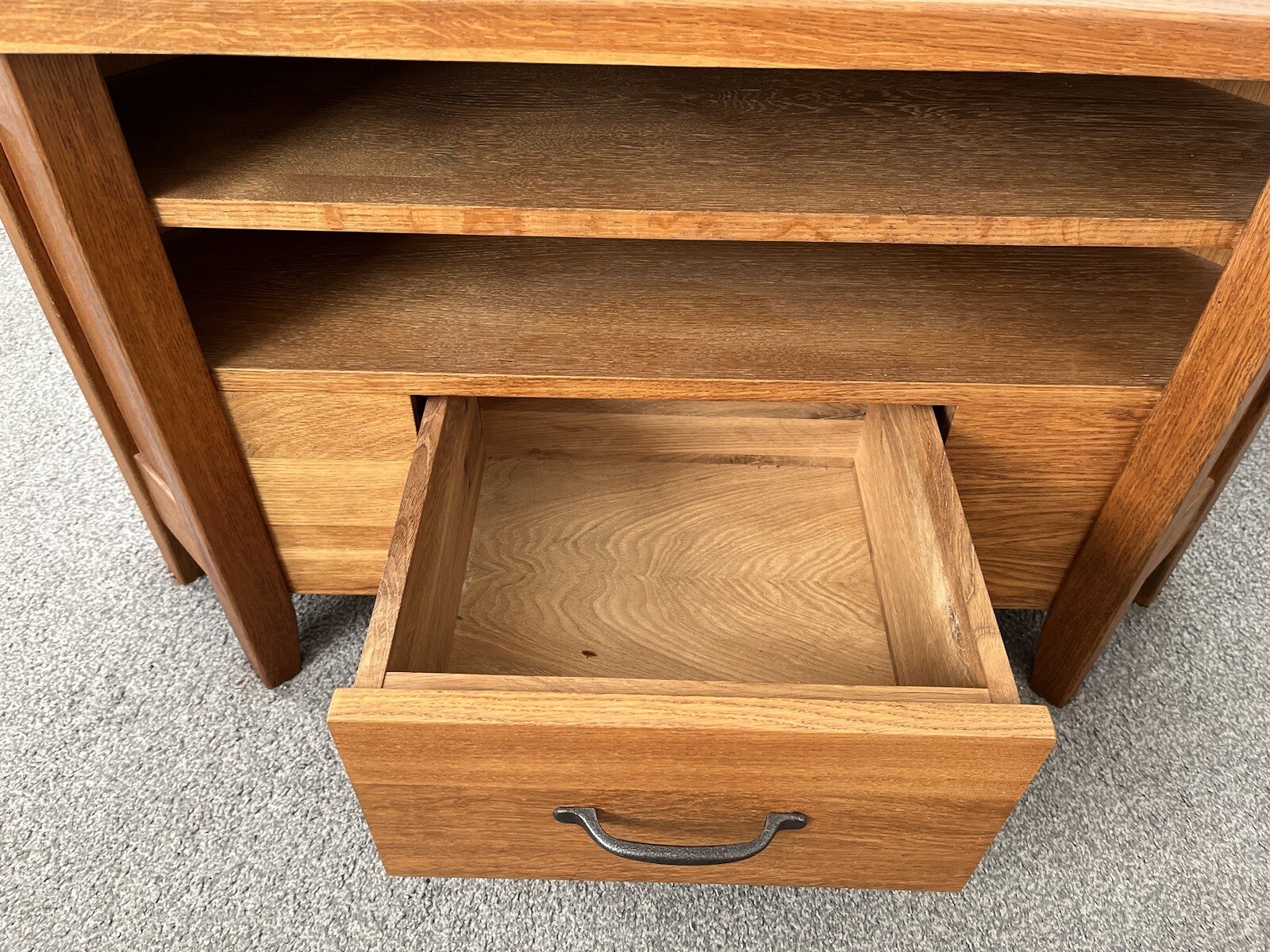 Solid Oak Corner TV Unit eBay