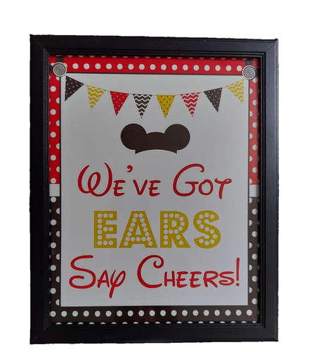 Juego de 3 letreros de fiesta enmarcados con tema de Mickey Mouse de Disney 11" X 9" - Imagen 4 de 5