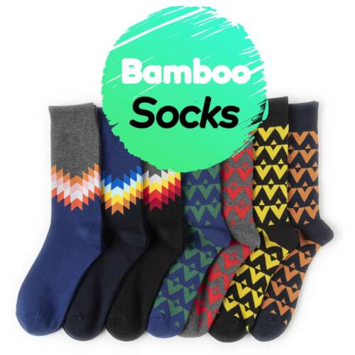 Bambus Neuheit Socken bunt lustig Freizeitkleid Crew Höhe Socke Herren Frauen - Bild 1 von 21