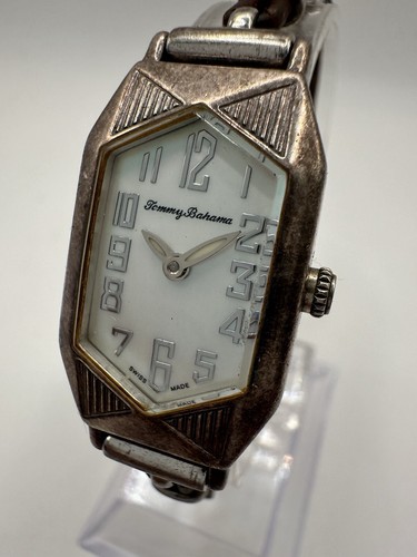 Vintage Tommy Bahama Art Deco Style Watch Stainless Sterling .925 Women’s Watch - 第 12/12 張圖片