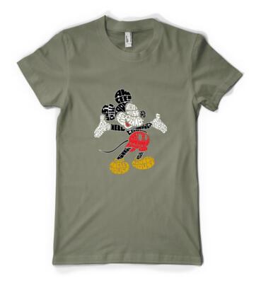 Brandneu mit Etikett personalisiert Mickey Wort Wolke Maus Minnie Unisex Erwachsene und Kinder T-Shirt