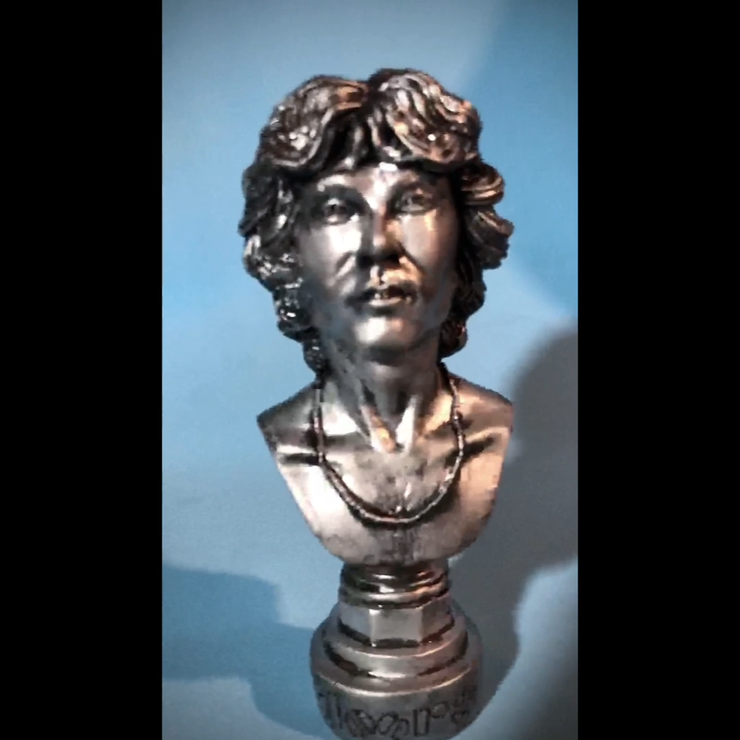 JIM MORRISON THE DOORS SILVER BUST ROCK RESIN FIGURE SCULPTURE