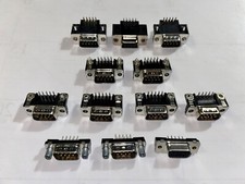 Assortment of 12 DB-9 Male and Female Right Angle PCB Connectors