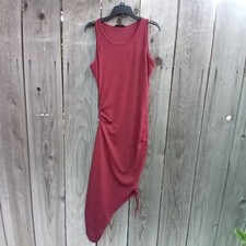 FASHION DRESS WOMENS SIZE S RED HI LOW SIDE SLEEVELESS PENCIL DRESS STRETCH NEW