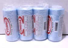 Lot of 4 Hilo Omega 100 Nylon Thread No 2 300-yard spool - Light Blue