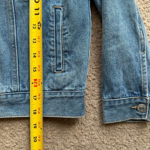 Levi Jacket Girls XS 7-8 Denim Button Up Flannel Lined Pockets Blue - Picture 11 of 11