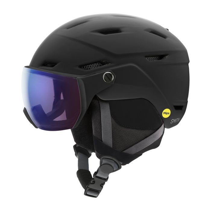 Casco de Nieve Smith Survey Mips, Negro Mate, ChromaPop Rosa Fotocromática Flash Le
