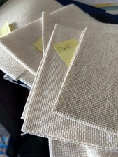 cross stich fabric 14 count oatmeal colour mixed lot of sizes se list