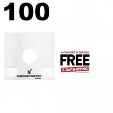 100 Paper Record With Hole for 12" Vinyl 33 RPM Inner Sleeves **1-3 DAYS