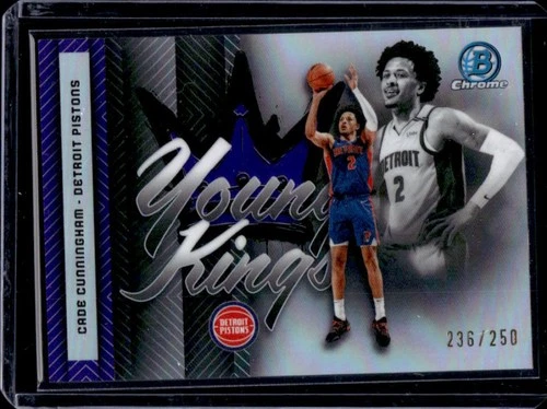 2025-26 Bowman Cade Cunningham Chrome Young Kings Refractor Purple #/250 Pistons