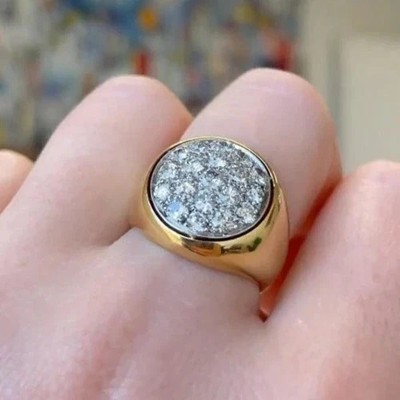 Premium 3.00 Ct Round Cut  Real Lab Grown Diamond Wedding Ring 14K Yellow Gold