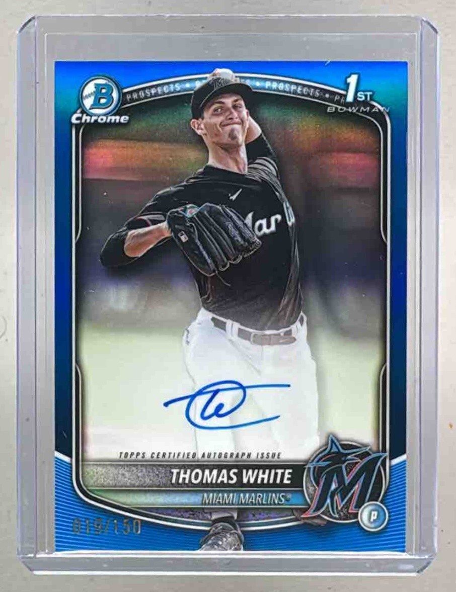 Thomas White 2025 Bowman Chrome #CPA-TW Blue Refractor Auto 1st RC /150