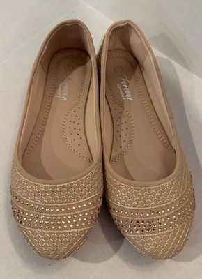 Forever Comfort Women Ballet Flats Tan Size  6 Comfort Insoles