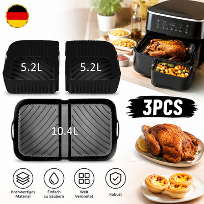 Silikonform 10,4L Airfryer Zubehör 3-teilig antihaftbeschichtet für Ninja HOT