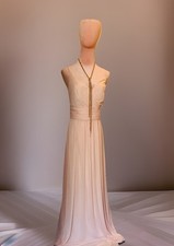 Davids Bridal Women Dress 10 Pink 100%Polyester Sleeveless V NeckSide Slit Maxi