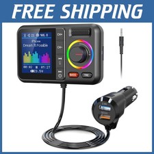 Bluetooth FM Transmitter, Color Screen, QC3.0 Fast Charging