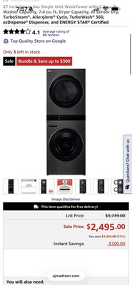 #ad #ad LG Washtower Brand New $1750.00