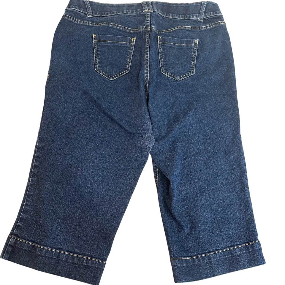 Lane Bryant Denim Capri Pants Stretchy Dark Wash Plus Size 16 - Image 3 of 4