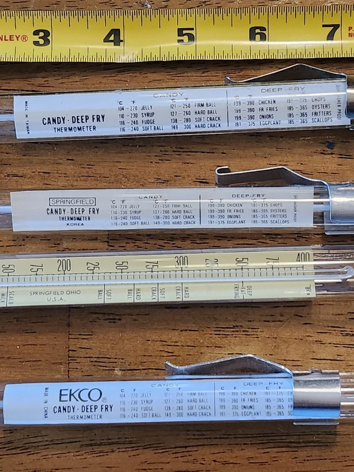 Vintage Ecko Springfield Candy Deep Fry Cooking Thermometer  Safe 8" Glass - Image 3 of 3
