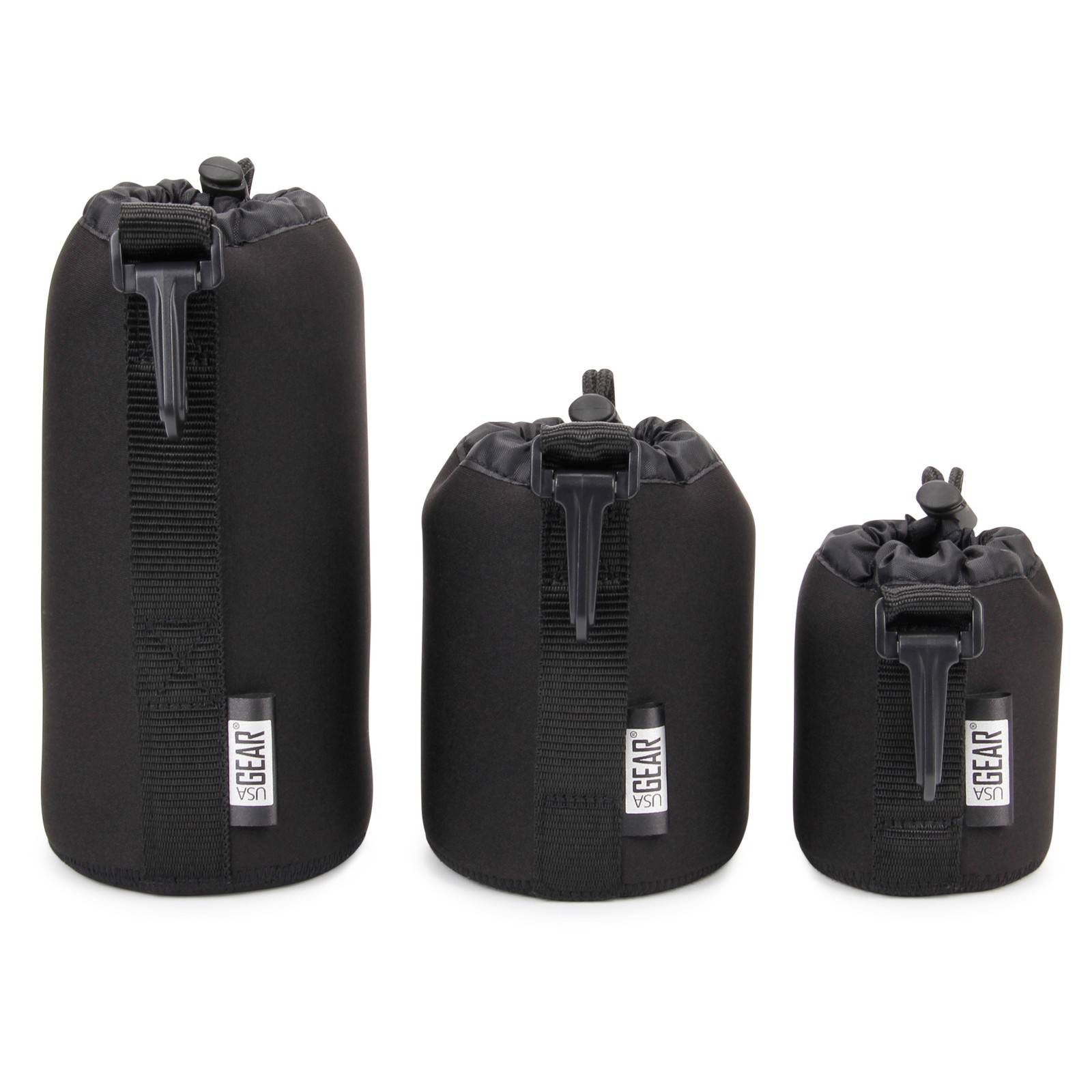 FlexARMOR 3-Pack Protective Neoprene Lens Pouch Cases in Sma