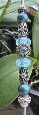 Trollbeads OOAK + KJB Silber 925   Komplettset Aqua Petrol   selten & besonders