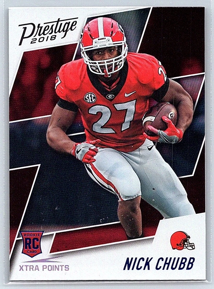 Nick Chubb Panini Prestige #219 Green Xtra Points