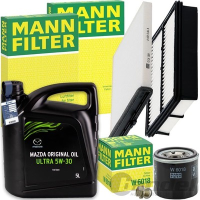 MANN INSPEKTIONSPAKET+ORIGINAL 5W-30 ÖL passend für MAZDA 3 BM BN 6 GJ CX5 2.0/5