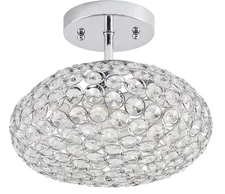 Krystal Ice 9"W 1-Light Semi-Flush Light Fixture by Kichler Chrome Glass Finish