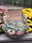 Weller Baldin 1915-20 Vintage Art Pottery Red Apples Large Handled Vase Lorber