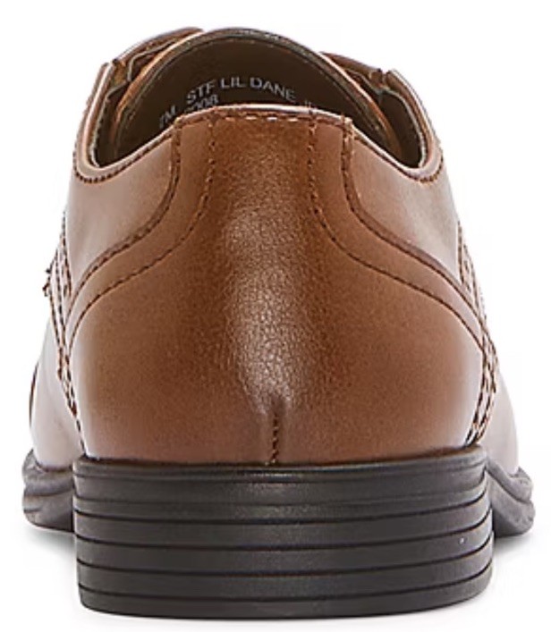 SAOLA Scarpe eleganti Oxford Stafford Dane Jr. da ragazzo marrone chiaro taglia 2 M nuove con scatola