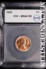 1953 Lincoln Wheat Cent- ICG-MS64 RD  Gem Brilliant Uncirculated #SLM126